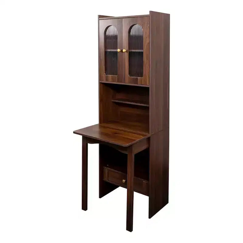 Armadio Scrivania Convertibile Richiudibile con Scaffale e Cassetto, Workstation Multifunzione per Ufficio Domestico