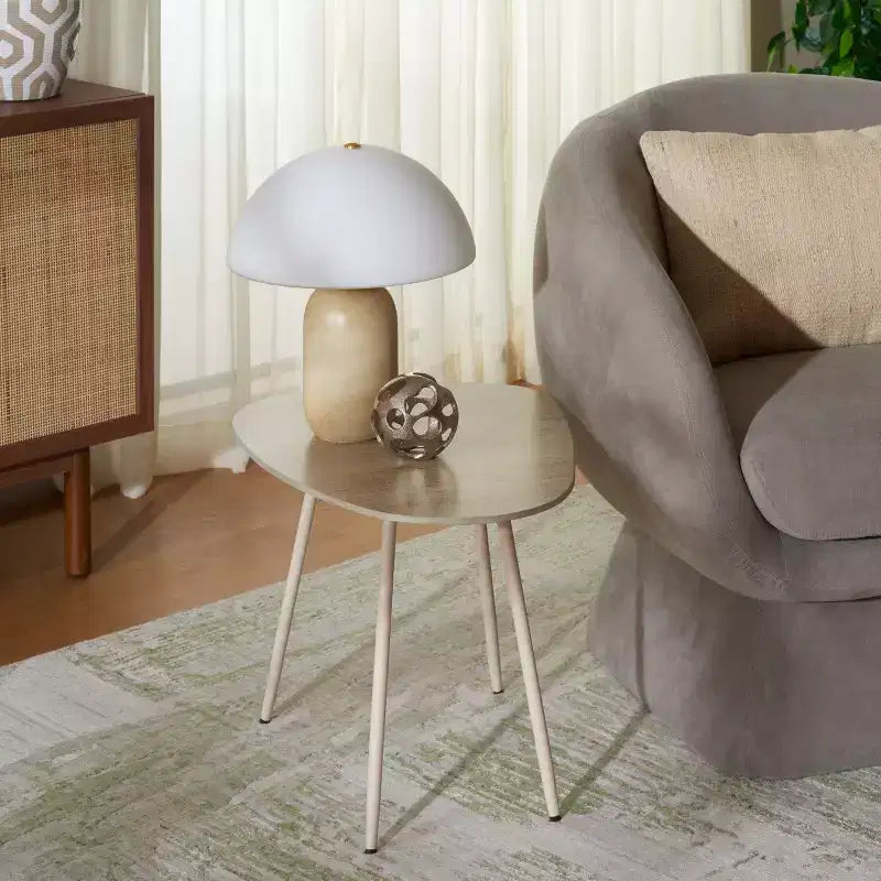 Tavolino laterale in ceramica media - Ceramica beige/Beige