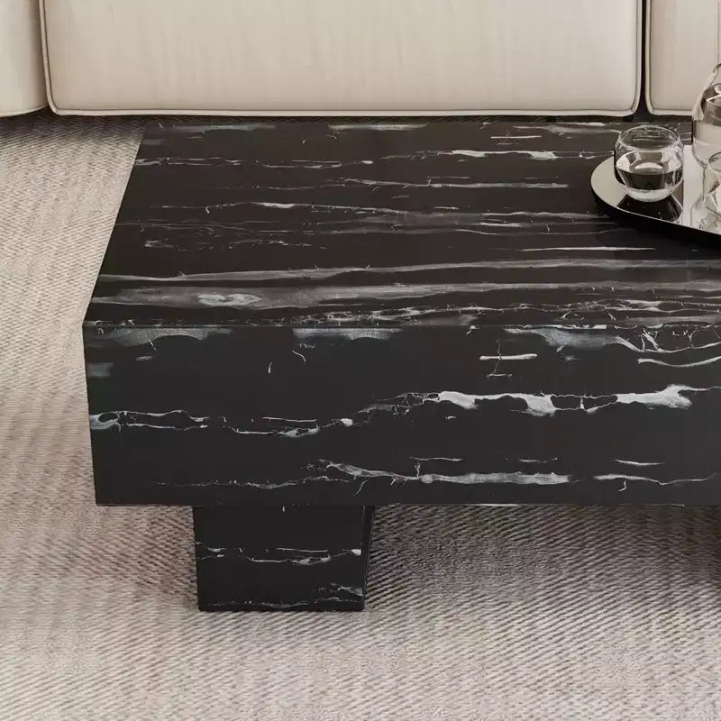 Tavolino moderno extra-largo 43, tavolino centrale rustico rettangolare da tè con base adatta ai tappeti per salotto e home theater
