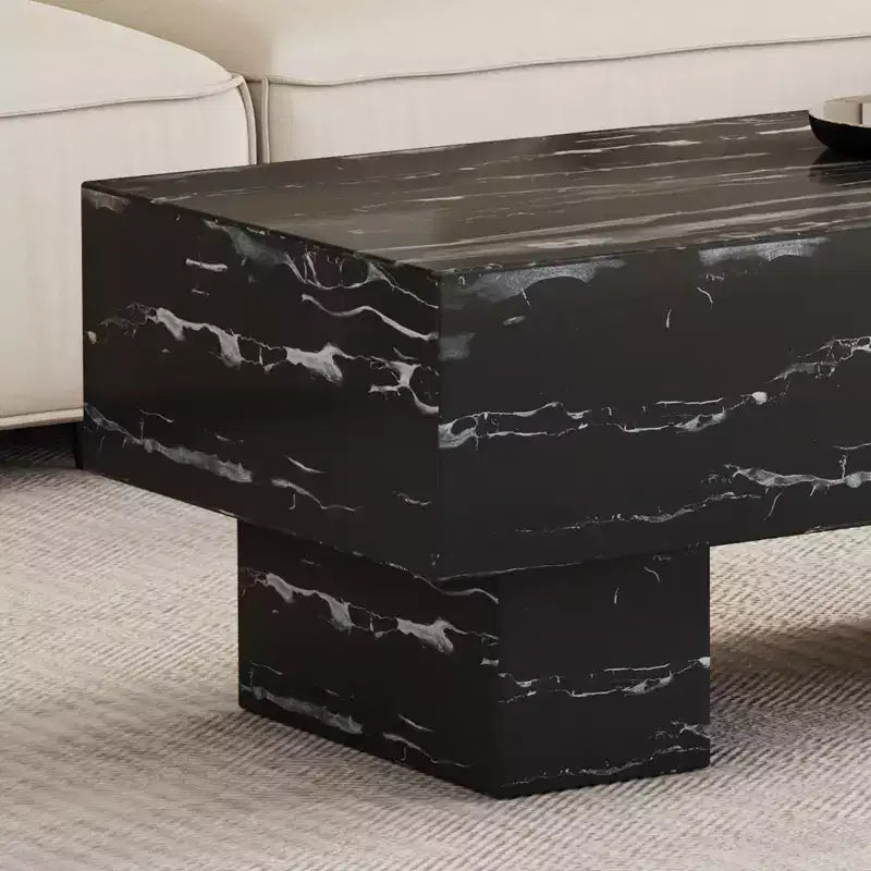 Tavolino moderno extra-largo 43, tavolino centrale rustico rettangolare da tè con base adatta ai tappeti per salotto e home theater