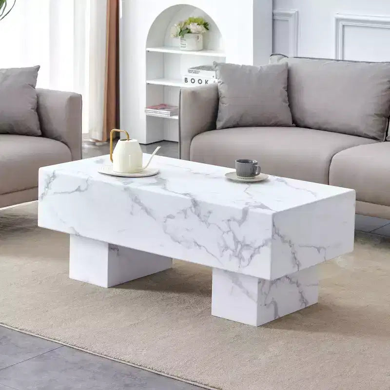 Tavolino moderno extra-largo 43, tavolino centrale rustico rettangolare da tè con base adatta ai tappeti per salotto e home theater