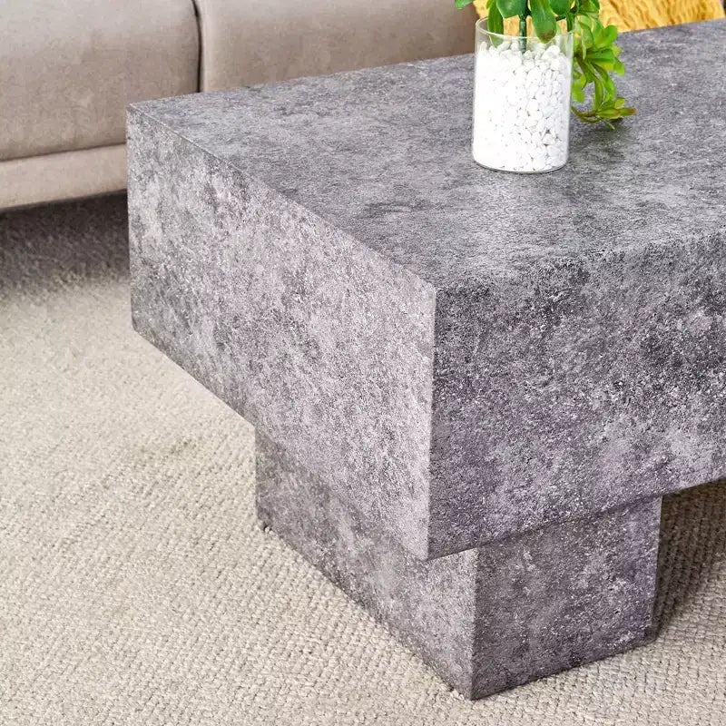 Tavolino moderno extra-largo 43, tavolino centrale rustico rettangolare da tè con base adatta ai tappeti per salotto e home theater