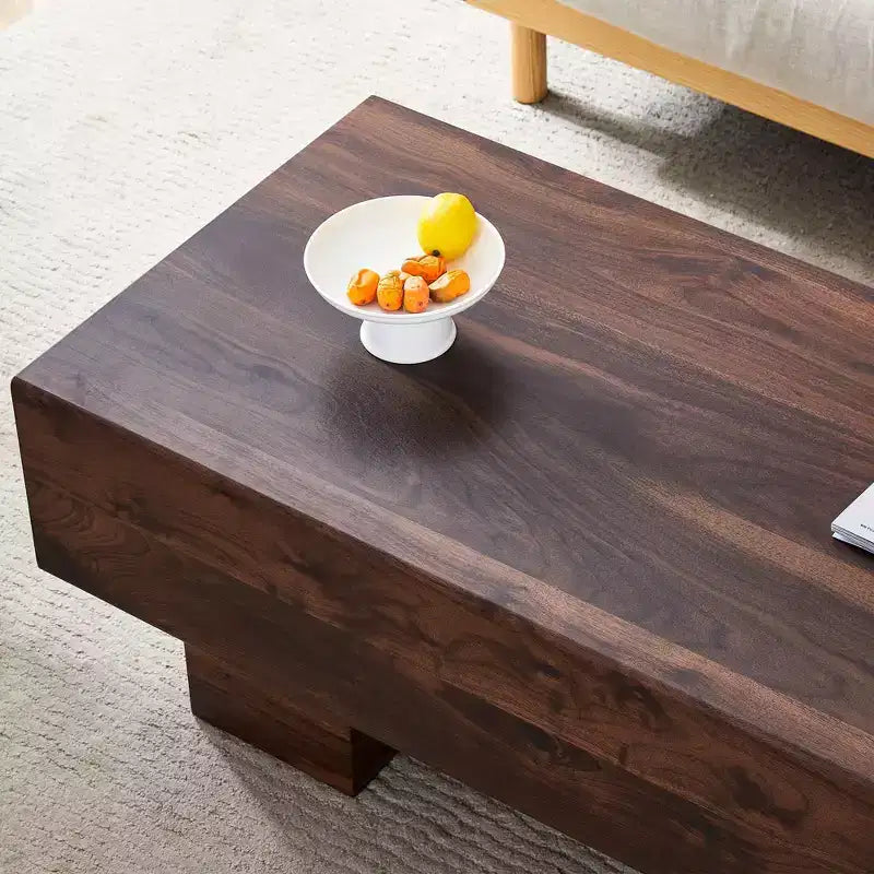 Tavolino moderno extra-largo 43, tavolino centrale rustico rettangolare da tè con base adatta ai tappeti per salotto e home theater