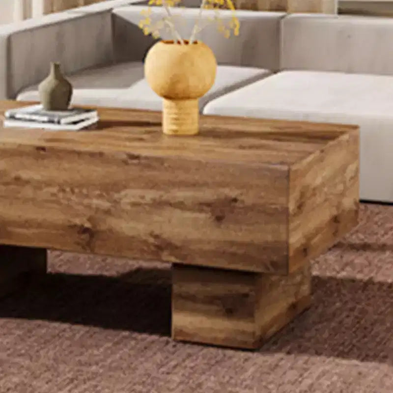 Tavolino moderno extra-largo 43, tavolino centrale rustico rettangolare da tè con base adatta ai tappeti per salotto e home theater