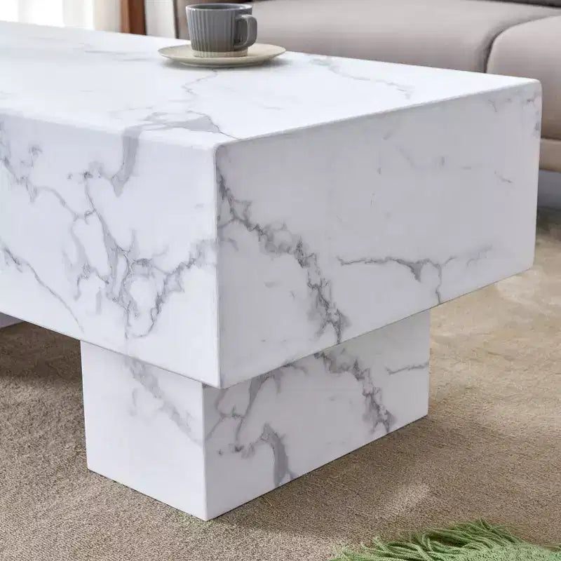 Tavolino moderno extra-largo 43, tavolino centrale rustico rettangolare da tè con base adatta ai tappeti per salotto e home theater