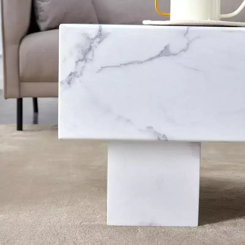 Tavolino moderno extra-largo 43, tavolino centrale rustico rettangolare da tè con base adatta ai tappeti per salotto e home theater