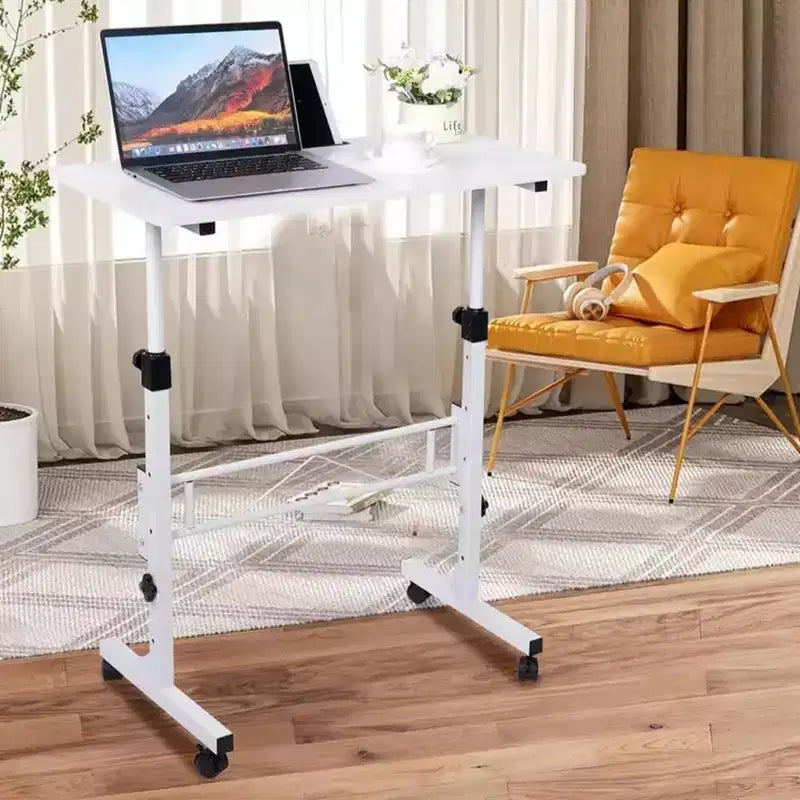 Scrivania Regolabile in Altezza - Scrivania Piccola Mobile con Ruote, Tavolo Portatile per Laptop, Regolabile 79-110 cm per Casa, Ufficio, Aula (81 x 41 cm Nero)