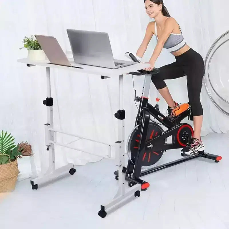 Scrivania Regolabile in Altezza - Scrivania Piccola Mobile con Ruote, Tavolo Portatile per Laptop, Regolabile 79-110 cm per Casa, Ufficio, Aula (81 x 41 cm Nero)