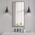 Specchio da parete dorato a rettangolo ad angolo retto con bordo sottile in lega di alluminio, 91 cm A x 61 cm L, 1 pezzo