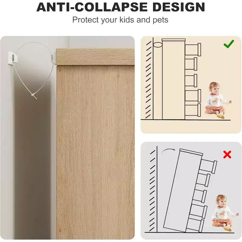Cassettiera a 5 cassetti per camera da letto, Comò naturale con maniglie integrate, Organizzatore cassettiera in legno per soggiorno, cameretta, corridoio
