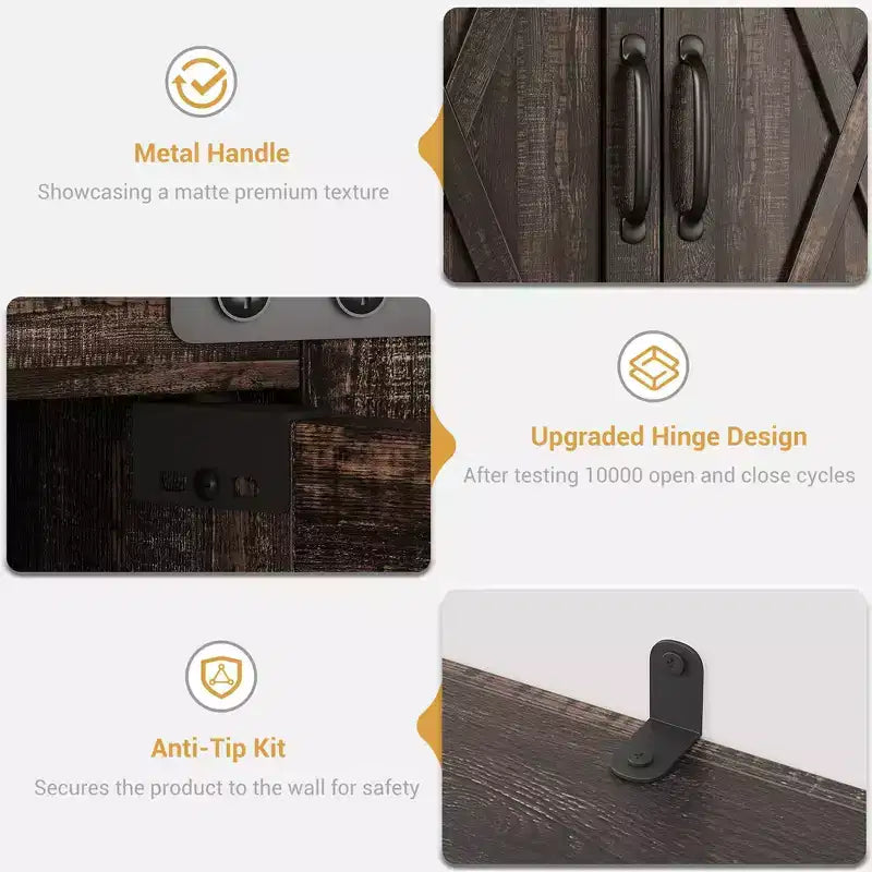 Libreria a colonna in stile rustico con anta, Scaffale a 5 ripiani in legno con contenitore, Scaffale espositivo alto 174,5 cm per soggiorno, ufficio