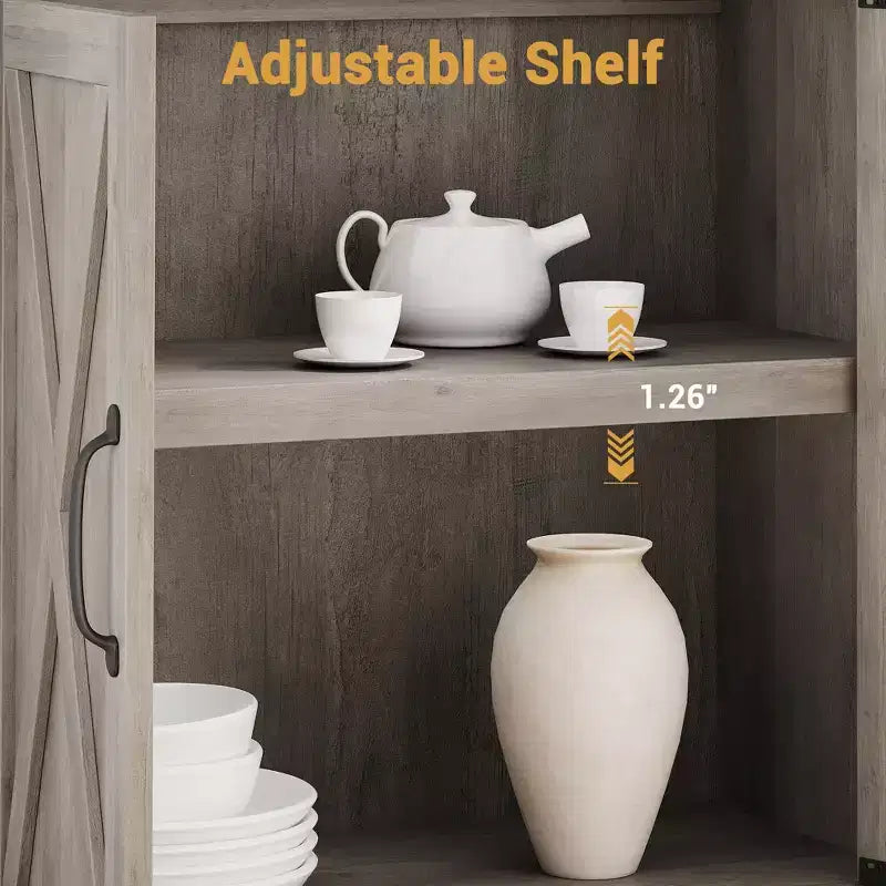 Libreria a colonna in stile rustico con anta, Scaffale a 5 ripiani in legno con contenitore, Scaffale espositivo alto 174,5 cm per soggiorno, ufficio