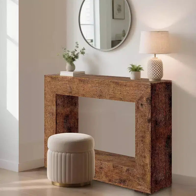 Consolle da 120 cm per Ingresso, Tavolino da Divano Dietro al Divano, Tavolo d'Ingresso in Legno per Foyer e Corridoio, Tavolino d'Appoggio Vintage per Corridoio