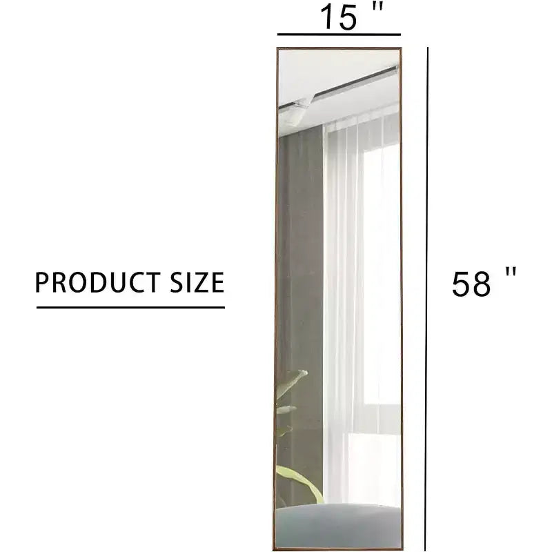 Specchio a figura intera con cornice, grande specchio da terra per camera da letto, soggiorno, ingresso, zona spogliatoio 58 x 15