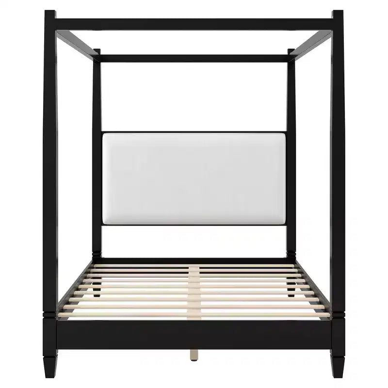 Letto a baldacchino moderno con testiera imbottita per la camera da letto