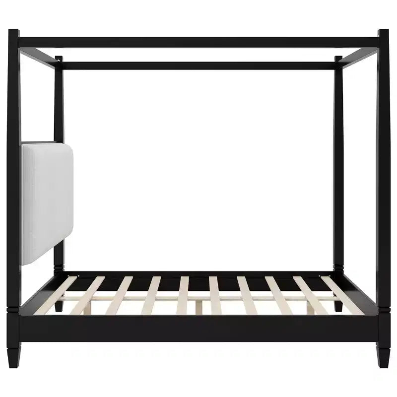 Letto a baldacchino moderno con testiera imbottita per la camera da letto