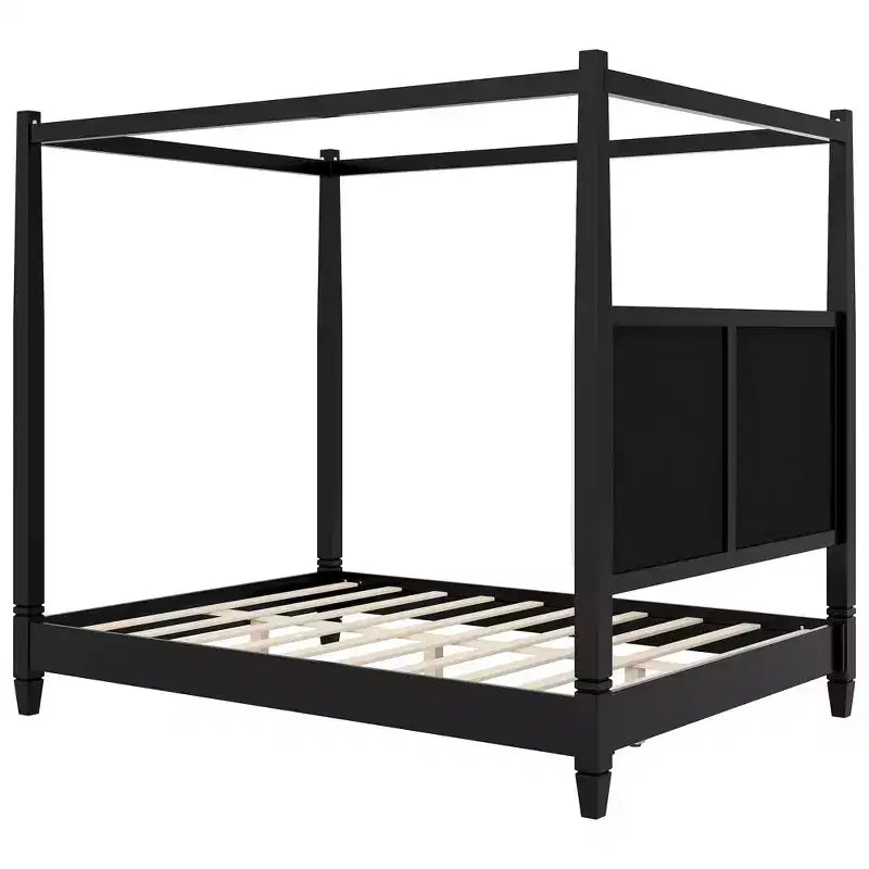 Letto a baldacchino moderno con testiera imbottita per la camera da letto