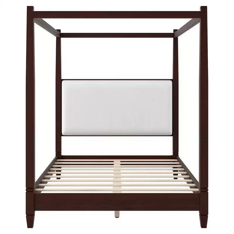 Letto a baldacchino moderno con testiera imbottita per la camera da letto