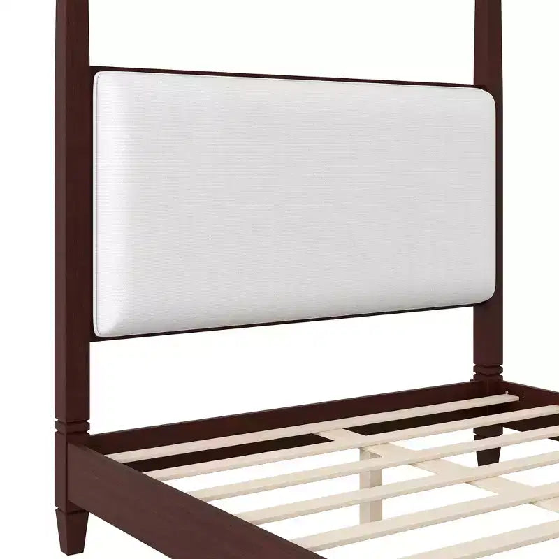 Letto a baldacchino moderno con testiera imbottita per la camera da letto