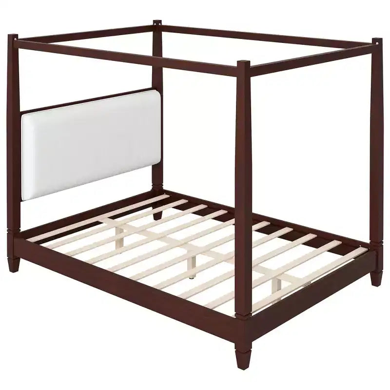 Letto a baldacchino moderno con testiera imbottita per la camera da letto