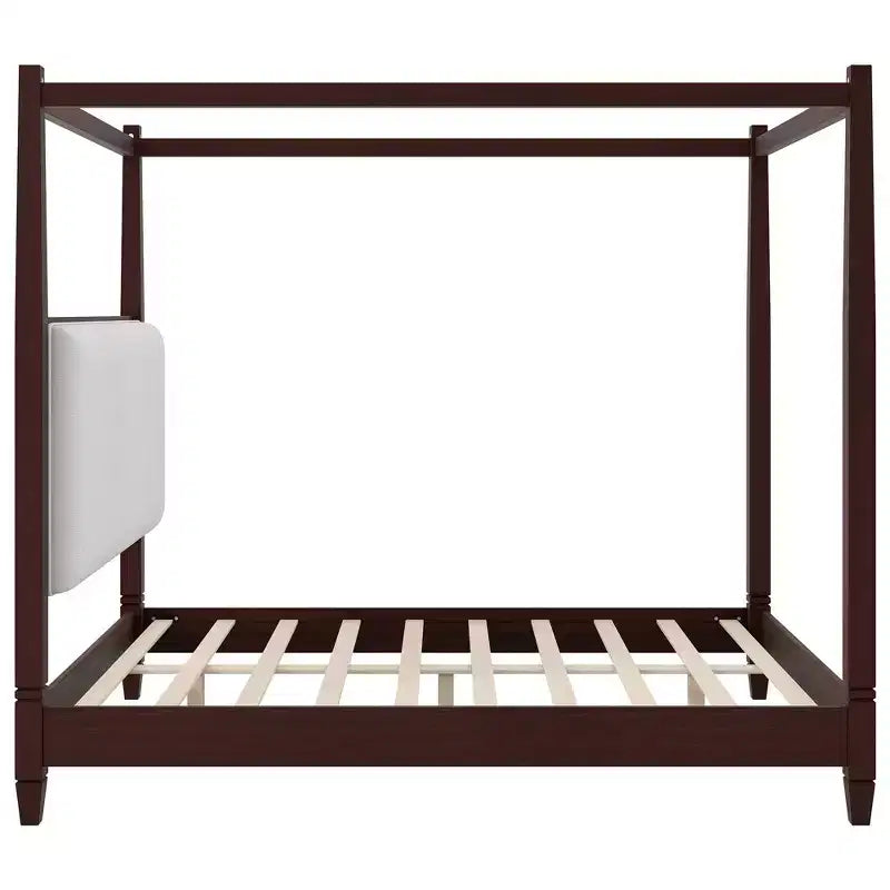 Letto a baldacchino moderno con testiera imbottita per la camera da letto