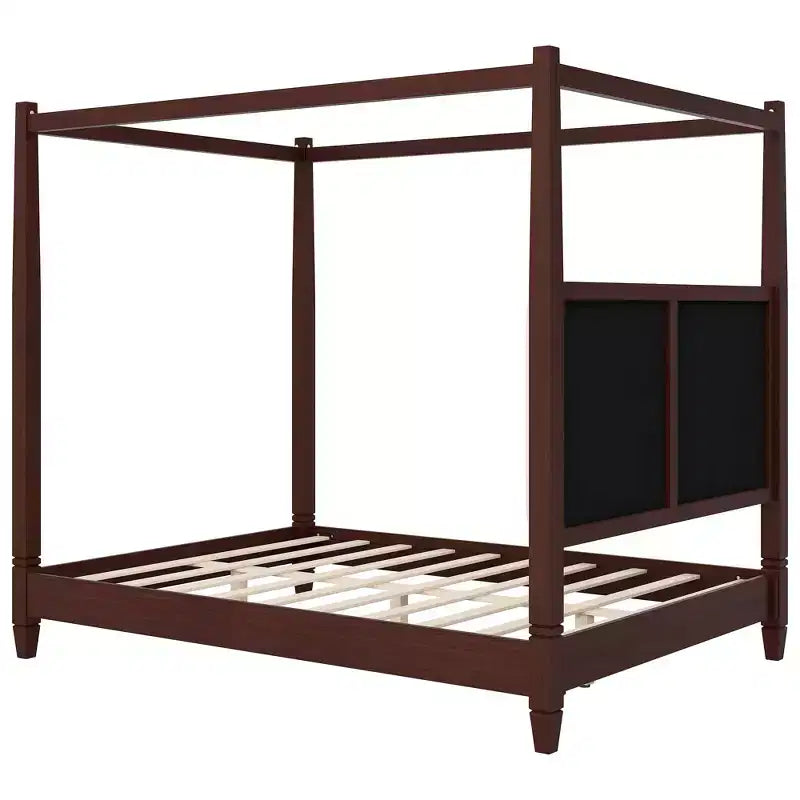 Letto a baldacchino moderno con testiera imbottita per la camera da letto