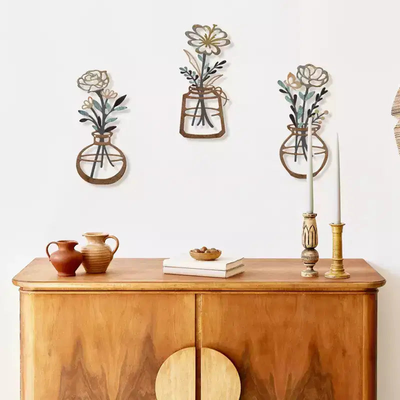 Decorazione murale rustica in metallo a forma di fiore - Durevole, stile rustico, versatile per camera da letto, soggiorno