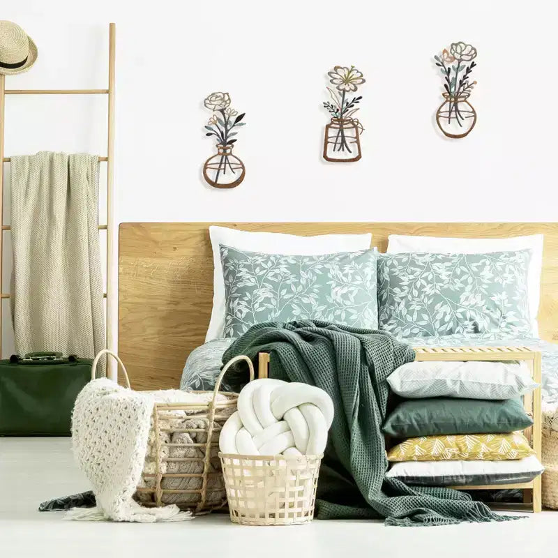 Decorazione murale rustica in metallo a forma di fiore - Durevole, stile rustico, versatile per camera da letto, soggiorno