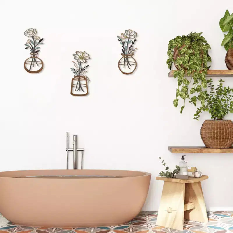 Decorazione murale rustica in metallo a forma di fiore - Durevole, stile rustico, versatile per camera da letto, soggiorno