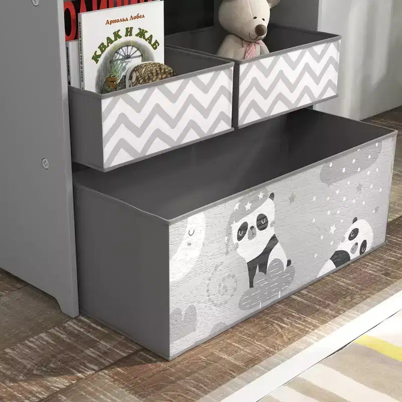 Organizzatore per giocattoli con 6 contenitori, mobiletto portaoggetti per la camera da letto dei bambini, 25 x 12 x 26